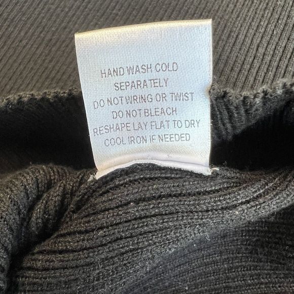 Bohme Rib Knit Bodycon Stretch Dress Black Short Sleeve Size Medium - Picture 10 of 10